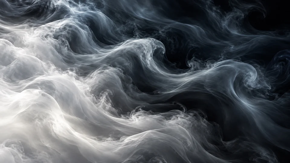 A flowing blue and silver smoke tide with repeated wave patterns